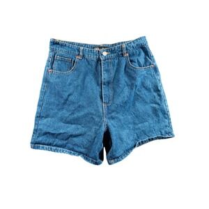Zara Denim Shorts Women Large Blue High Waisted Mom Jean Shorts 30
